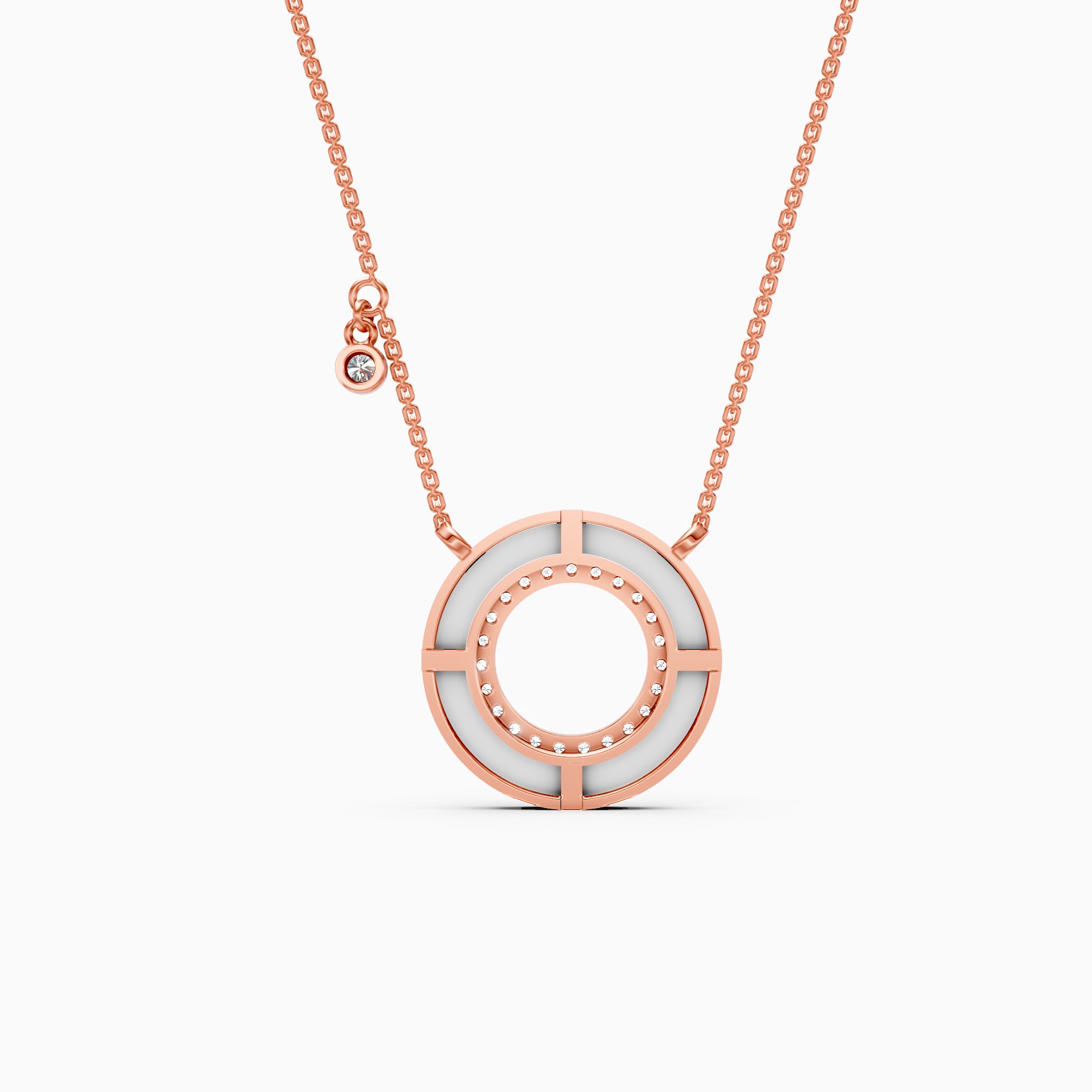 Circle Gold Lab Grown Diamond Necklace
